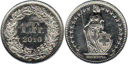 Coin Switzerland 1 frank 2010 