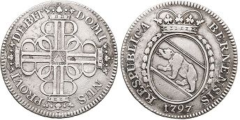 Münze Bern 1/4 thaler 1797