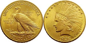 münze 10 Dollar 1926