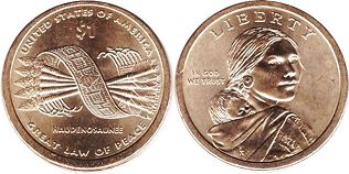 münze 1 dollar 2010 Hiawatha belt