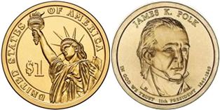 münze 1 dollar 2009 Polk