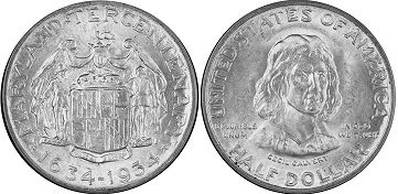 Moneda Estadounidenses 1/2 dólar 1934 MARYLAND