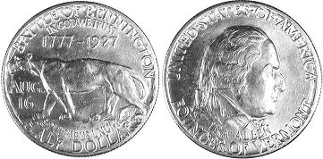 münze 1/2 dollar 1927 VERMONT