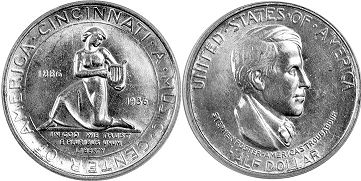münze 1/2 dollar 1936 CINCINNATI MUSIC CENTER