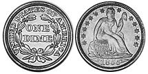 münze dime 1855