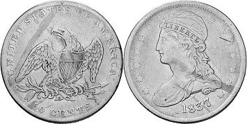 münze 1/2 dollar 1837