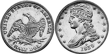 münze 1/2 dollar 1839
