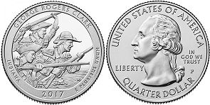 Moneda Estadounidenses Beautiful América 25 centavos 2017 George Rogers Clark