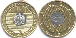 Polska 2 zlote 2000