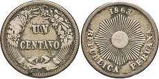 coin Peru 1 centavo 1863