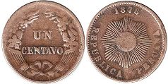coin Peru 1 centavo 1878