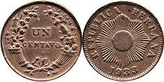 coin Peru 1 centavo 1933