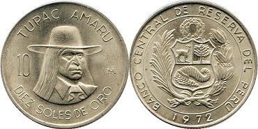 coin Peru 10 soles 1972