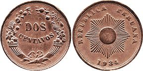 coin Peru 2 centavos 1934