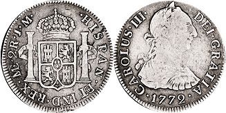 coin Peru 2 reales 1772