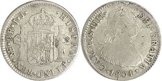 coin Peru 2 reales 1801