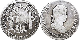 coin Peru 2 reales 1812