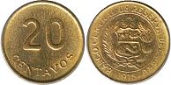 coin Peru 20 centavos 1975