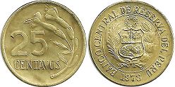 coin Peru 25 centavos 1973