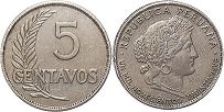 coin Peru 5 centavos 1939