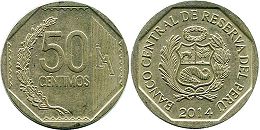 coin Peru 50 centimos 2014