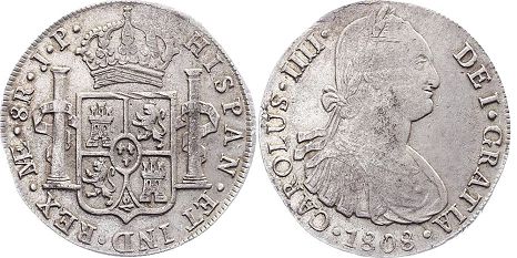 coin Peru 8 reales 1808