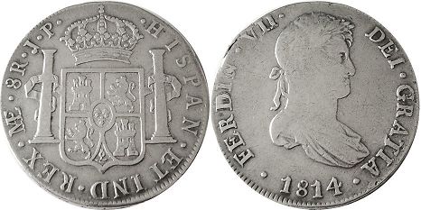 coin Peru 8 reales 1814