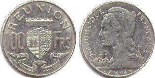 Reunion 100 francs 1964