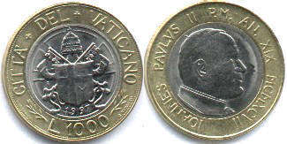 Vatican 1000 lire 1997