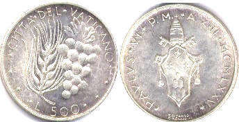 Vatican 500 lire 1975
