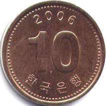 coin South Korea 10 won 2006