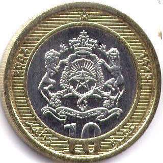 coin Morocco 10 dirhams 2002