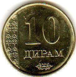 coin Tajikistan 10 dirams 2011