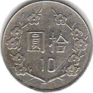 coin Taiwan 10 yuan 1981