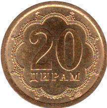 coin Tajikistan 20 dirams 2006