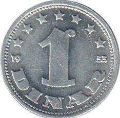 coin Yugoslavia 1 dinar 1953