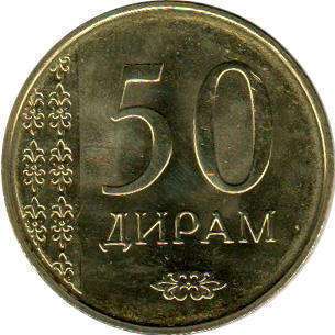 coin Tajikistan 50 dirams 2015