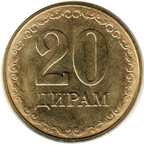 coin Tajikistan 20 dirams 2019