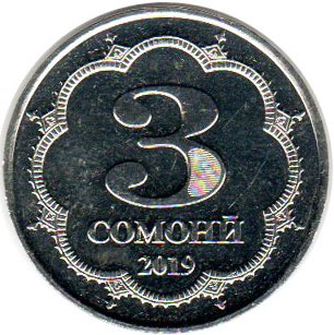 coin Tajikistan 3 somoni 2019