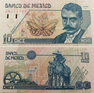 banknote Mexico 10 pesos 1994