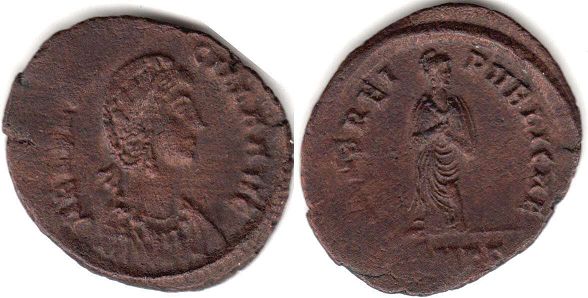 moeda Império Romano Aelia Flaccilla