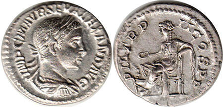 moeda Império Romano Severo Alexandre denário