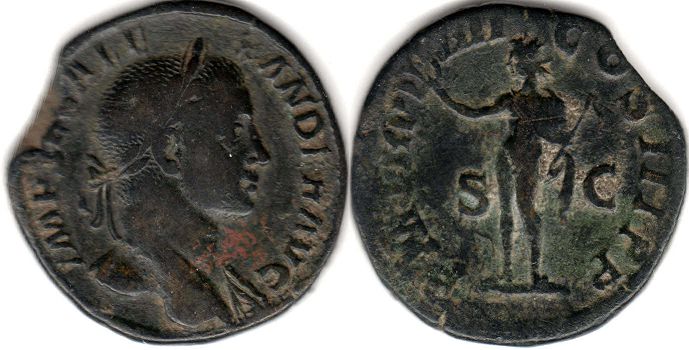 moeda Império Romano Severus Alexander Sestertius