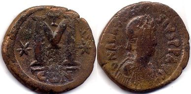 coin Byzantine Anastasius I follis