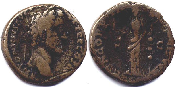 moeda Império Romano Antonino Pio As