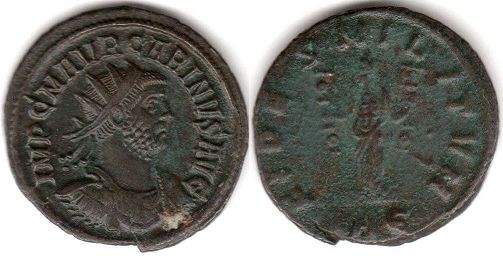 coin Roman Empire Carinus antoninianus