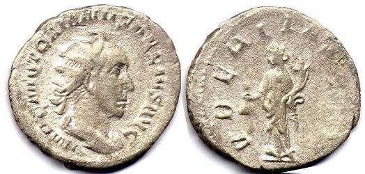 moeda Império Romano Trajano Décio antoniniano