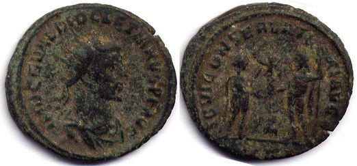 moeda Império Romano Diocleciano antoninianus