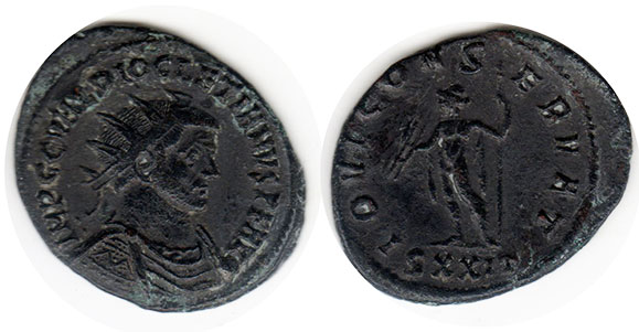 moeda Império Romano Diocleciano antoninianus
