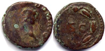 moeda Império Romano Domitianus Quadrans